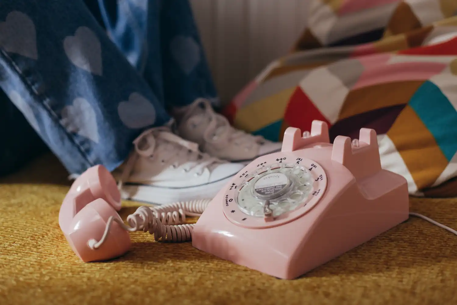 Nostalgia: Rotary phones and hearts on jeans